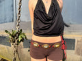 The Aurelia Belt - Crimson Leather Tie with Bronze Hardware