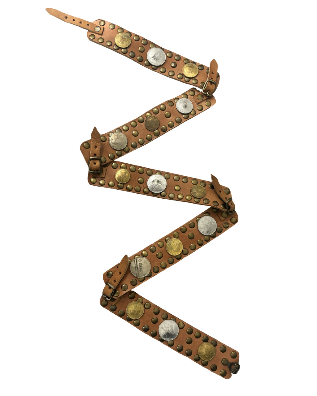 The Coinstrap Belt - Copper Coin and Rivet Detail