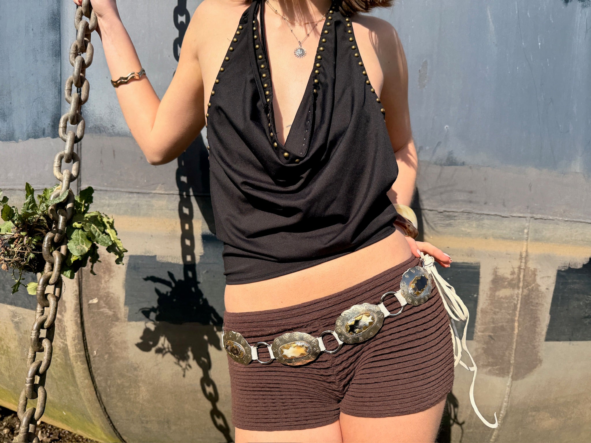 The Aurelia Belt - Pearl Leather Tie and Silver Hardware