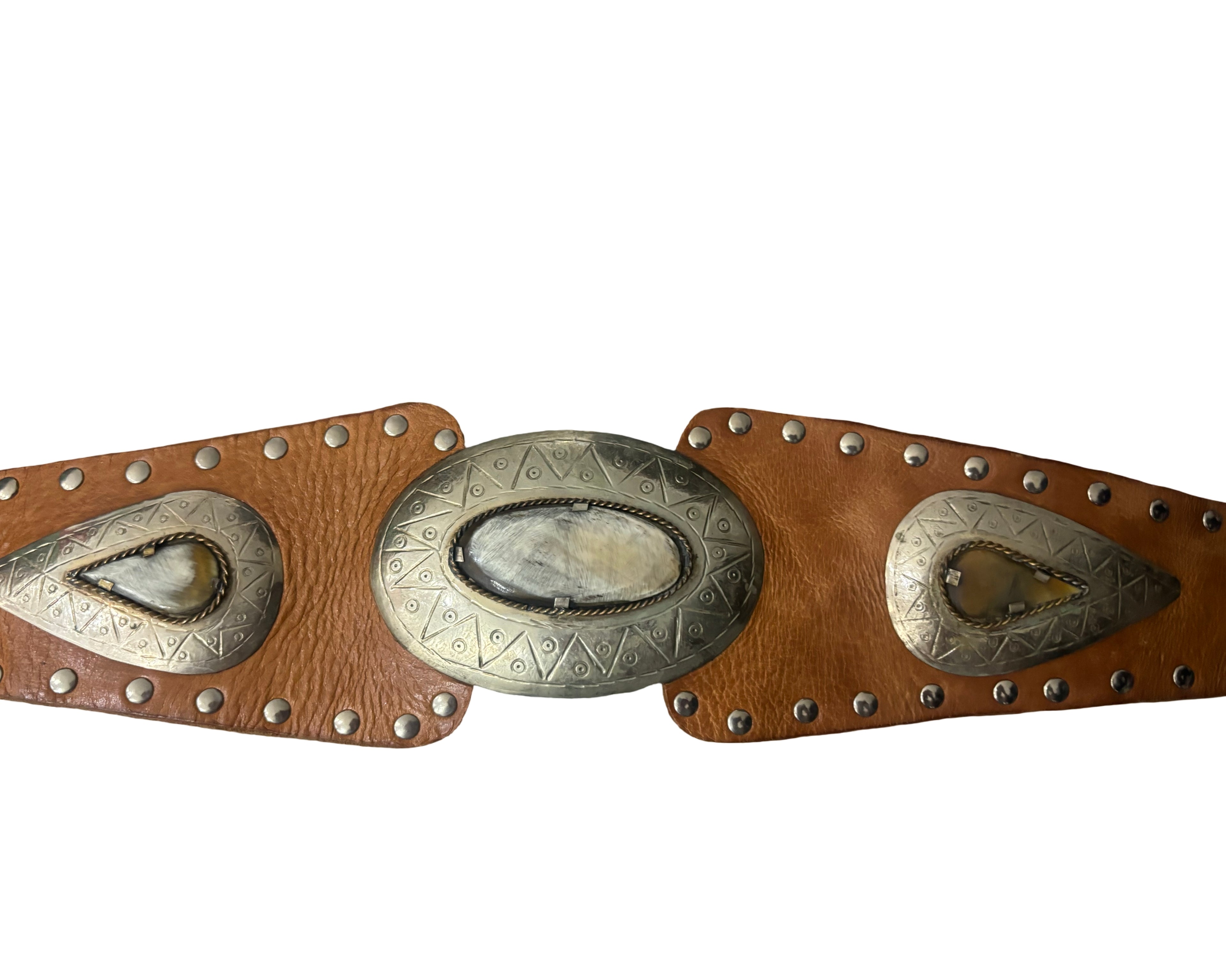 The Last Call Belt - Beach Brown Leather with Copper and natural stone
