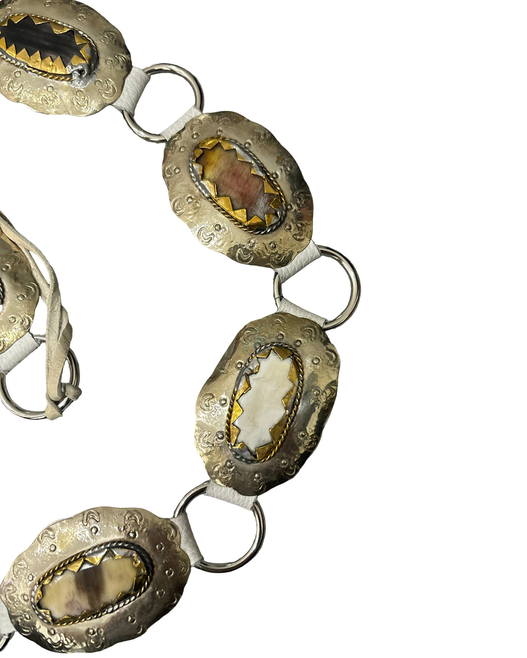 The Aurelia Belt - Pearl White Leather Tie and Silver Hardware