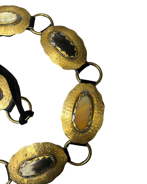 The Aurelia Belt - Carbon Black Leather Tie and Bronze Hardware