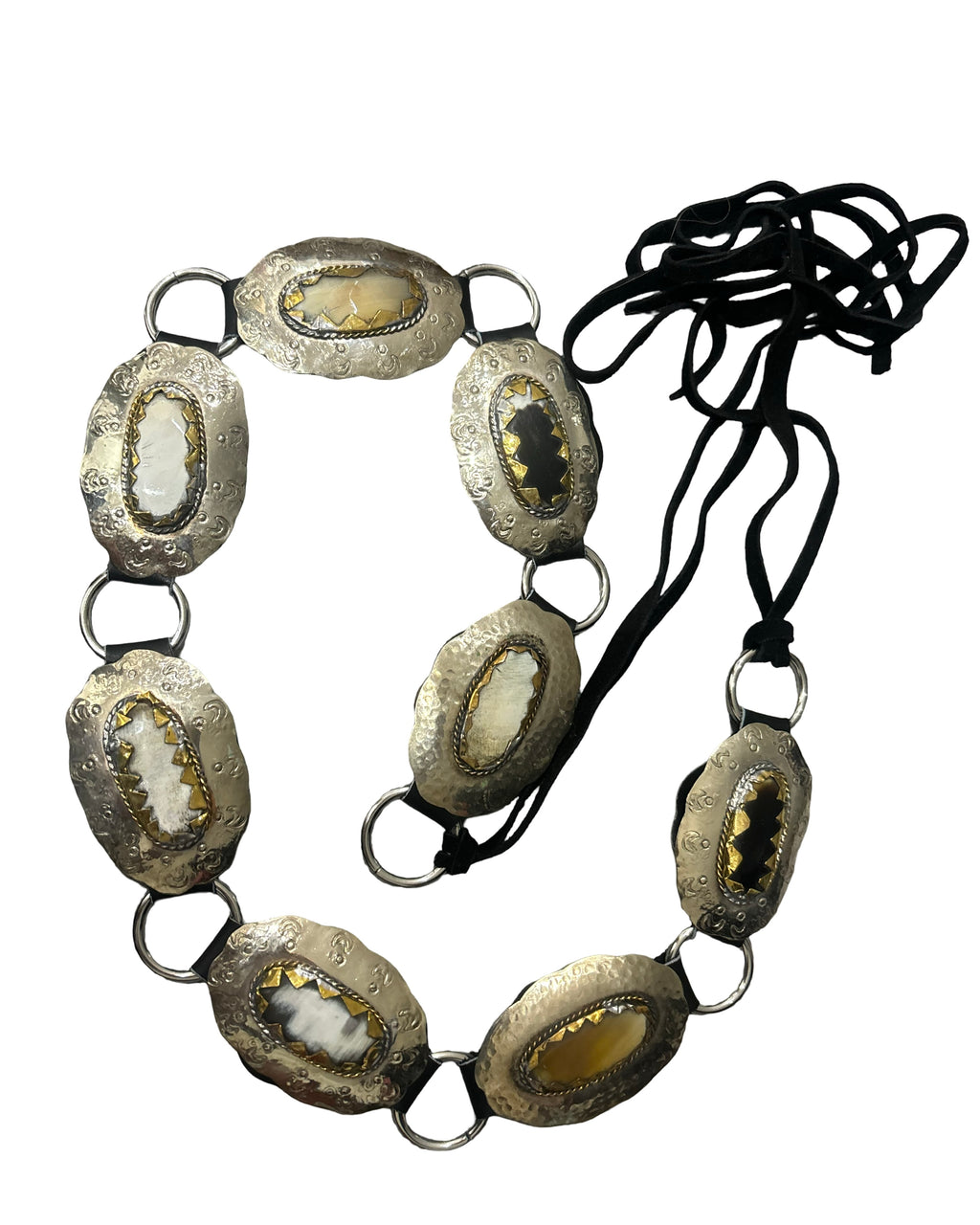 The Aurelia Belt - Carbon Black Leather Tie and Silver Hardware